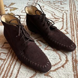 🤎BRUNO MAGLI Brown Suede Lace Up Boots